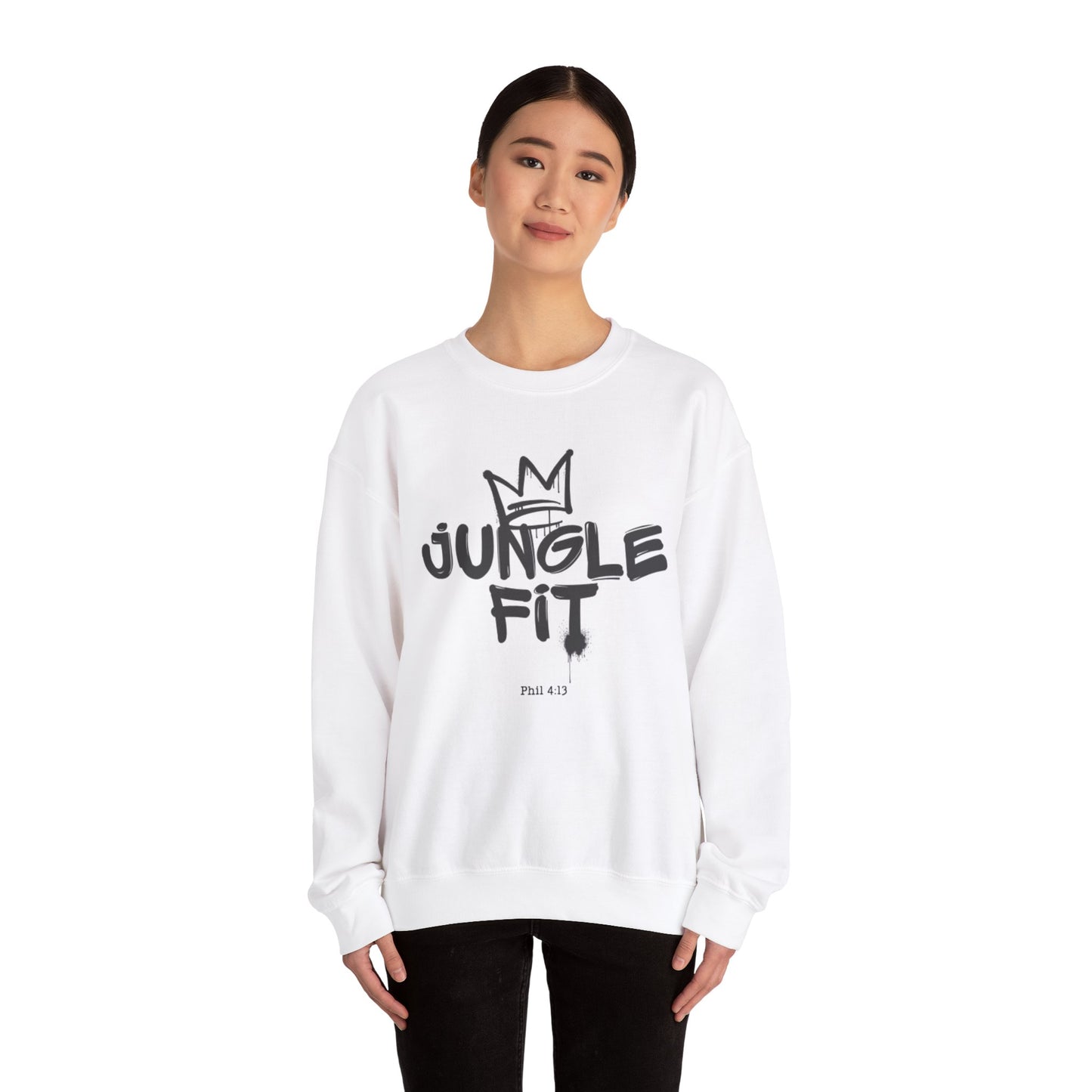 Jungle Fit Inspirational Sweatshirt - Crewneck for Fitness Enthusiasts